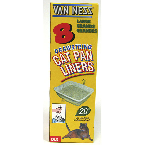 VAN NESS CAT LITTER PAN LINERS LARGE 8'S *DRAWSTRING* #DL2