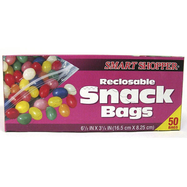 SMART SHOPPER RECLOSABLE SNACK BAGS 50'S