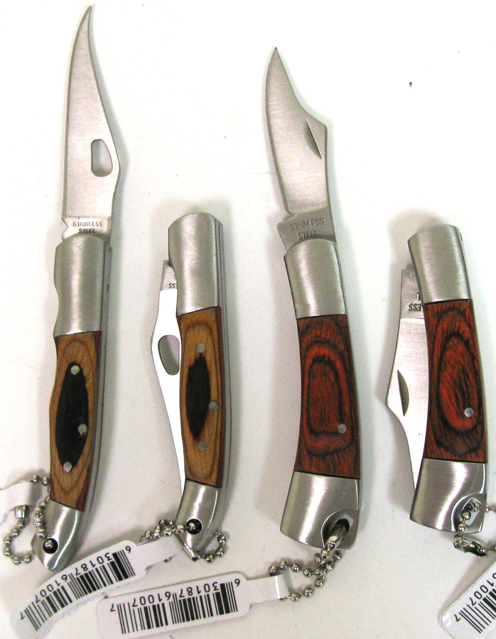 WOODEN HANDLE POCKET KNIVES DS. 36CT