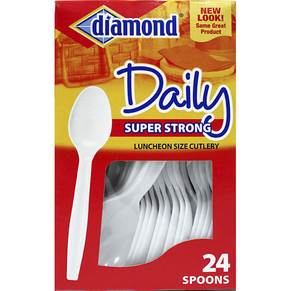 DIAMOND DAILY PLASTIC CUTLERY 24'S *SPOONS*