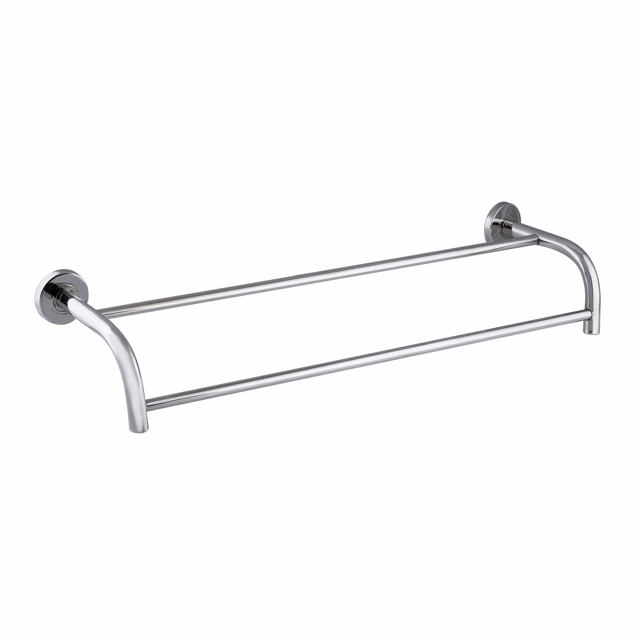 Stainless Steel Double Rod Towel Holder (24 Inch, Silver)