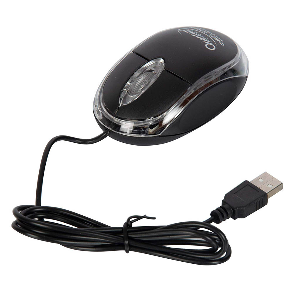 QUANTAM QHM222 USB Mouse (Black) Wired for LAPTOPS and DESKTOPS