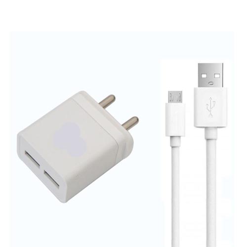 PNU -003  2.4Amp fast charger 2 port USB with  USB  Cable  with 1year warranty