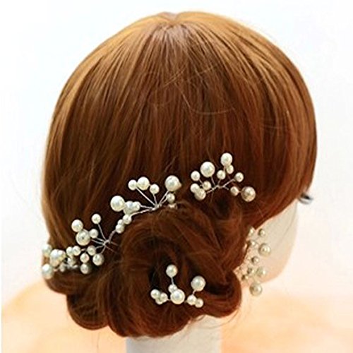 Rrimin Wedding Bridal bridesmaid Pearl Flower Headpiece Hair Pin Hairpin Faux Pearl Pin
