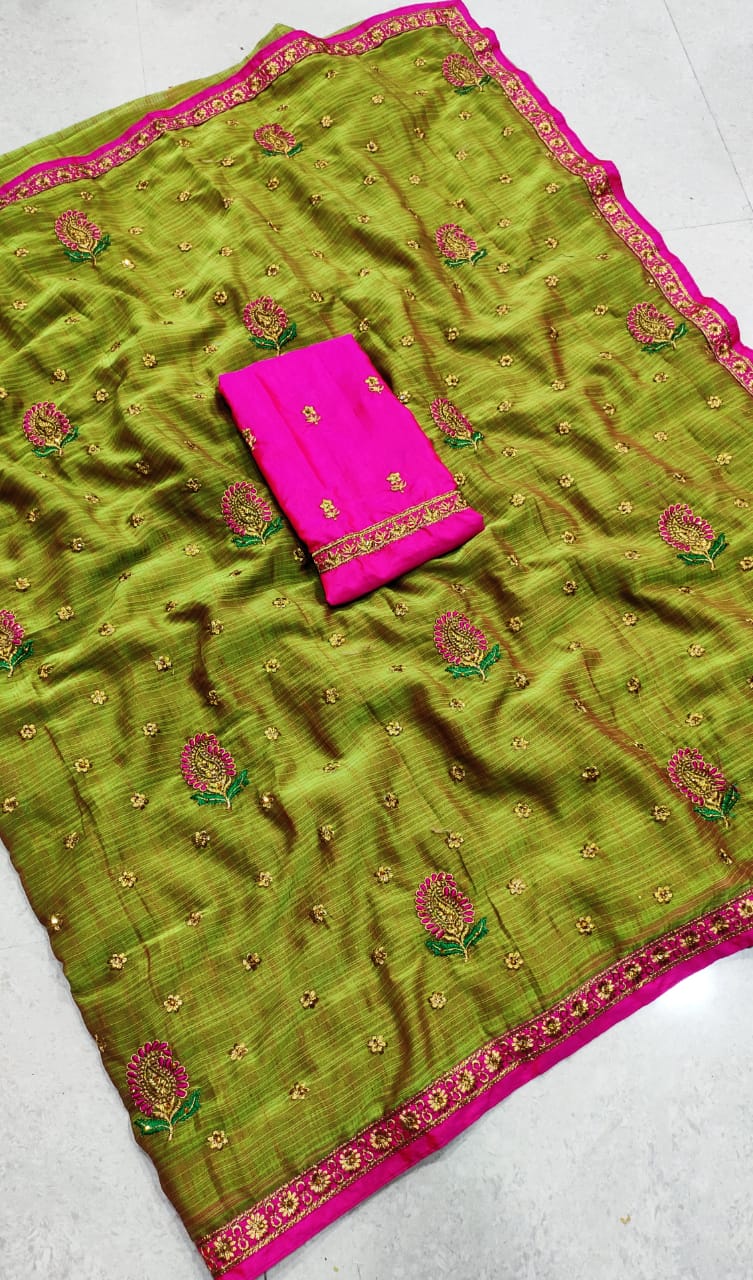 Pure dual tone bangalore silk saree