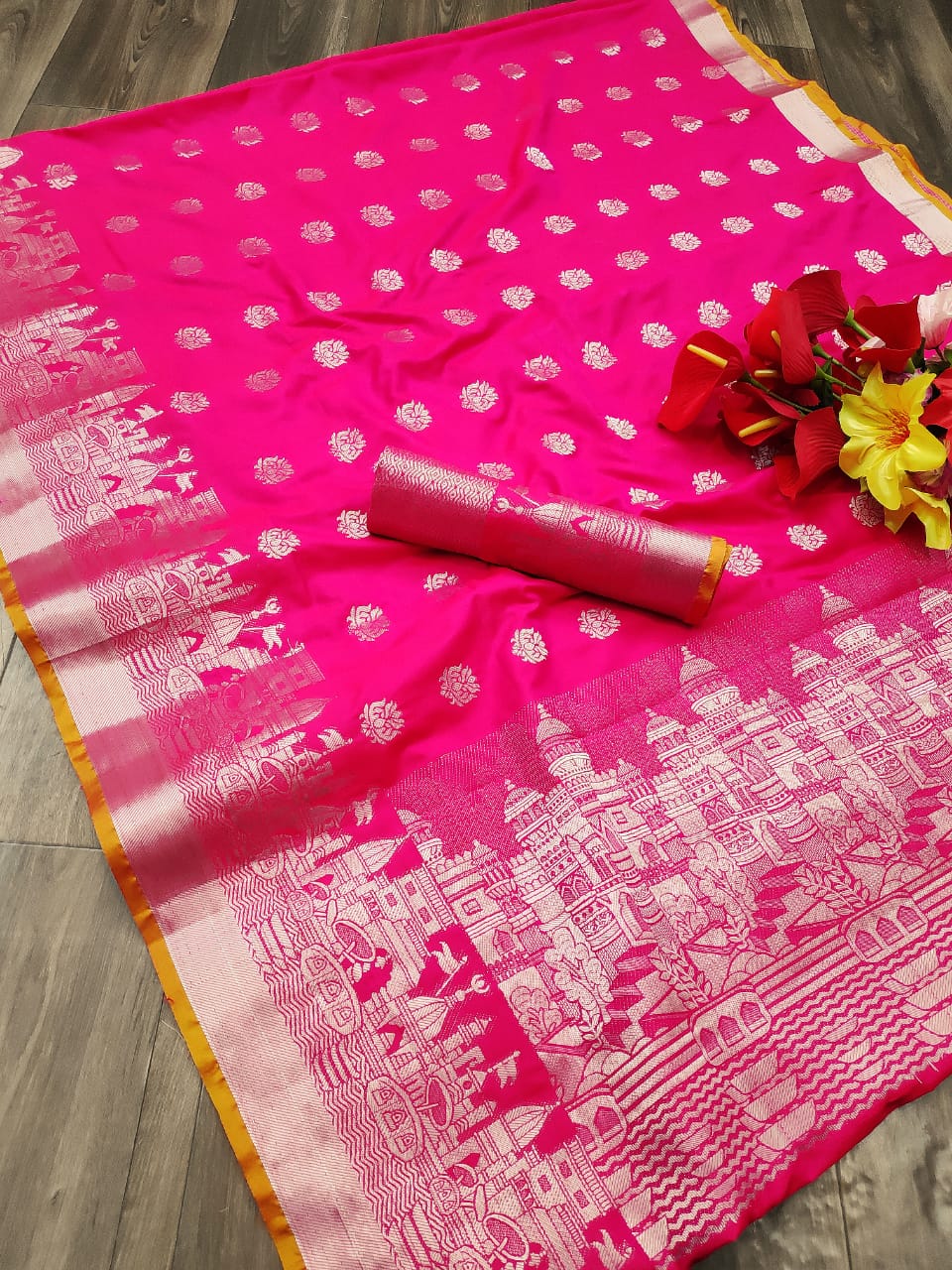 Banarasi lichi silk saree