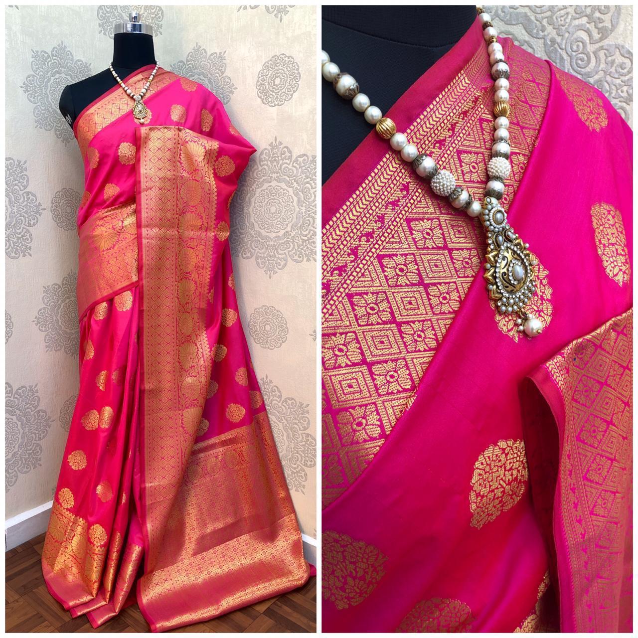 Banarasi very soft Handloom Weaving Silk Saree