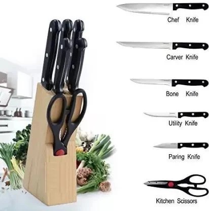 5pcs, Kitchen Knife Set, Stainless Steel Knife Set With Block, Kitchen  Knife Set With Ergonomic Handle For Chopping Slicing Dicing Cutting Paring,  Che