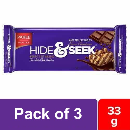 Parle Hide & Seek Chocolate, 33 g Pouch (pack of 3)