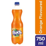 Fanta Soft Drink - Orange Flavoured, 750 ml PET Bottle