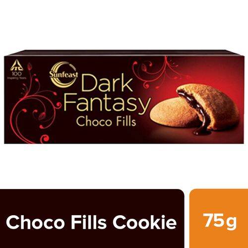 Sunfeast Dark Fantasy - Choco Fills Biscuits - Cookies, 75 g Pouch