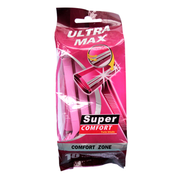 Ultra Max Razor Twin Blade 10PK Pink