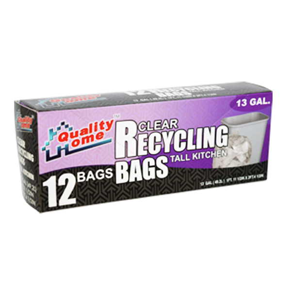 Garbage Bag Box Clear Recycle 13G 12CT