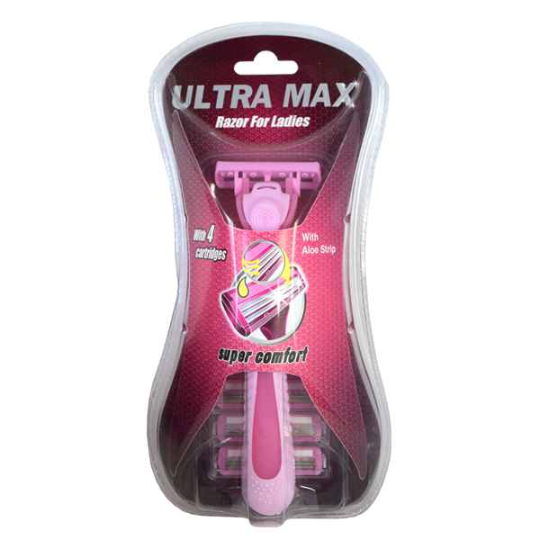 Ultra Max Razor + 3 Cartridge Pink