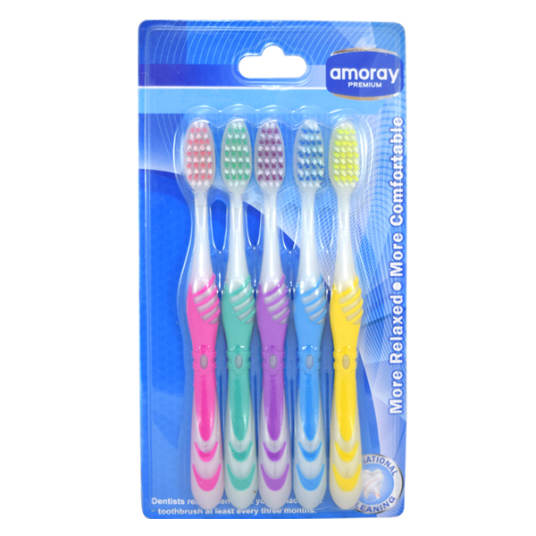 Amoray Toothbrush 5pk Premium Medium