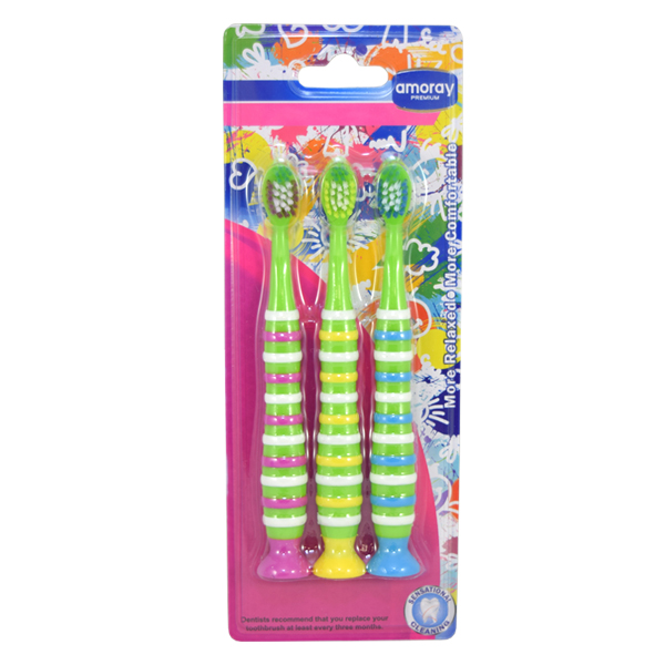 Amoray Toothbrush Girls Round Stripes