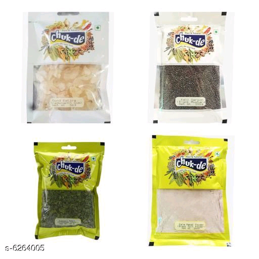 Gond Katira + Kasoori Methi + Kali Sarson + Black Salt Powder