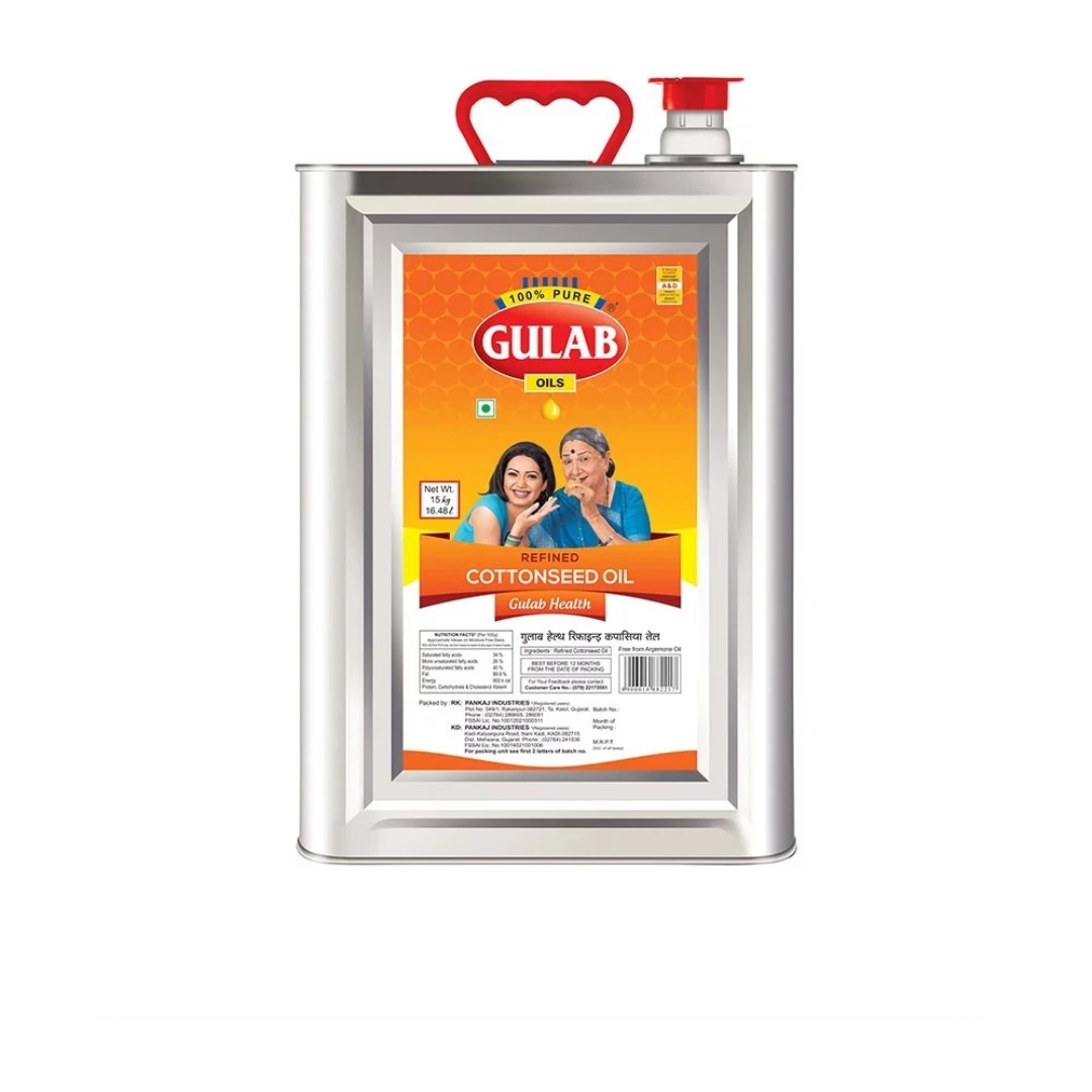 Gulab Cottonseed Oil (Tin), 15 kg