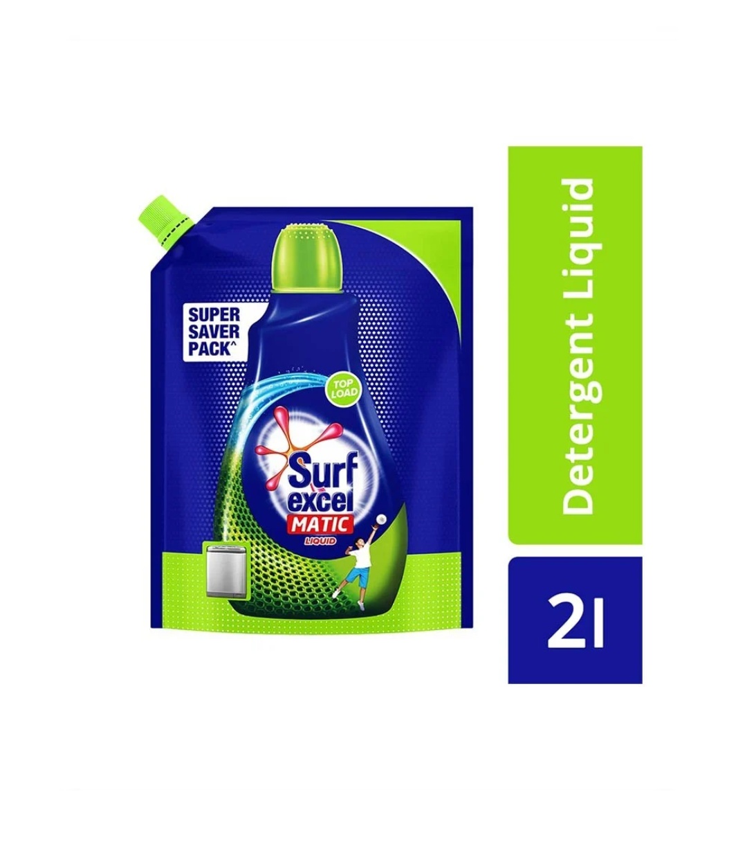 Surf Excel Matic Top Load Liquid Detergent (Pouch), 2 lit