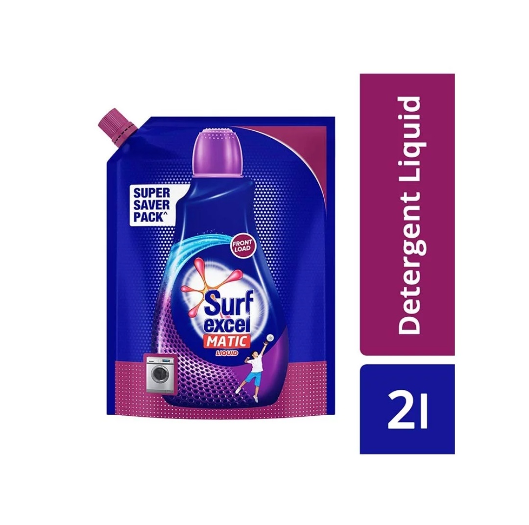 Surf Excel Matic Front Load Liquid Detergent (Pouch), 2 lit