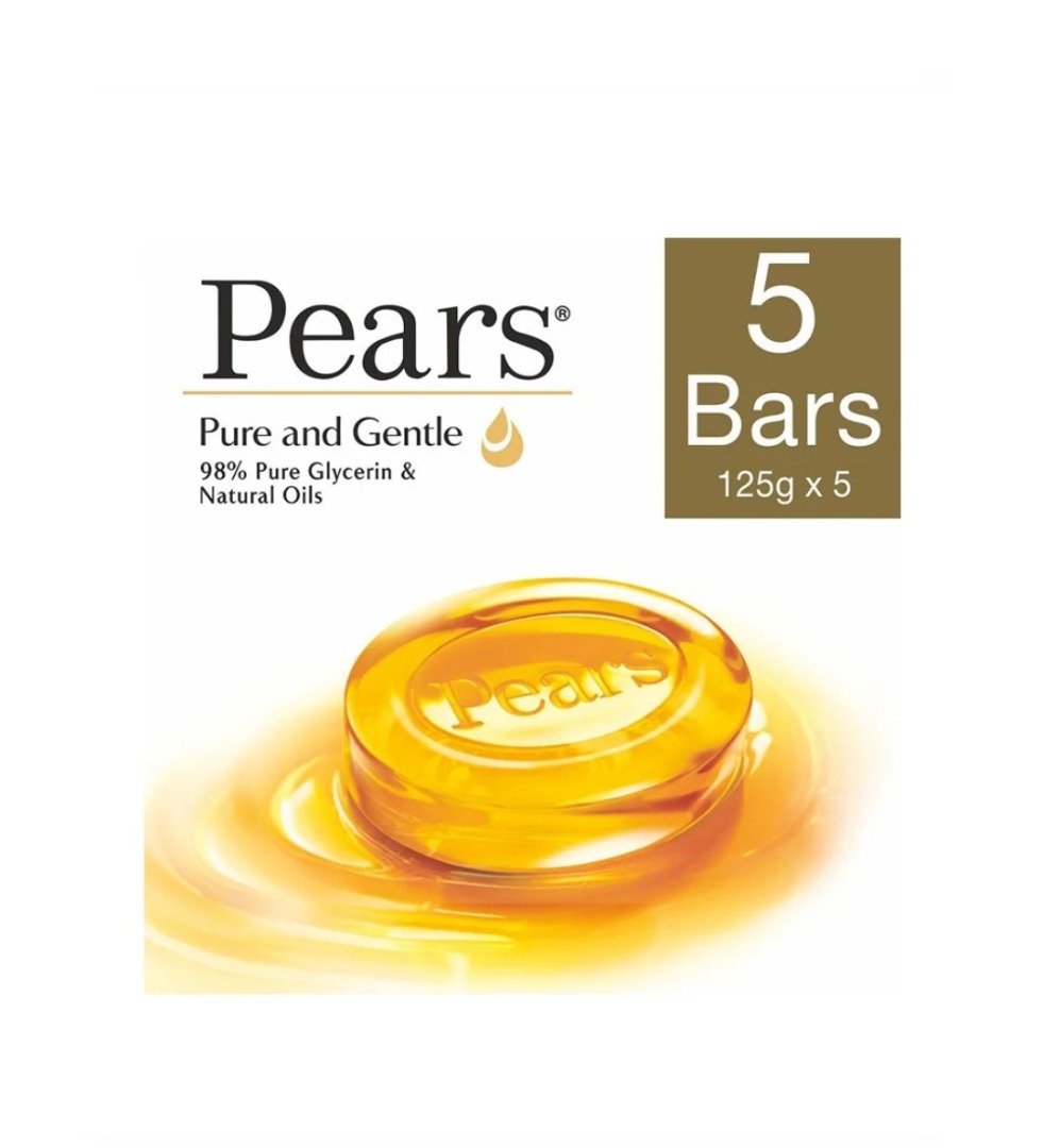 Pears Pure & Gentle Bathing Bar Soap , 5x125 gm