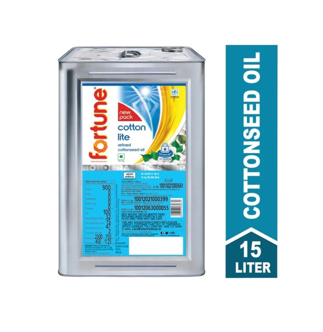 Fortune Plus Cottonlite Refined Cottonseed Oil (Tin), 15 kg
