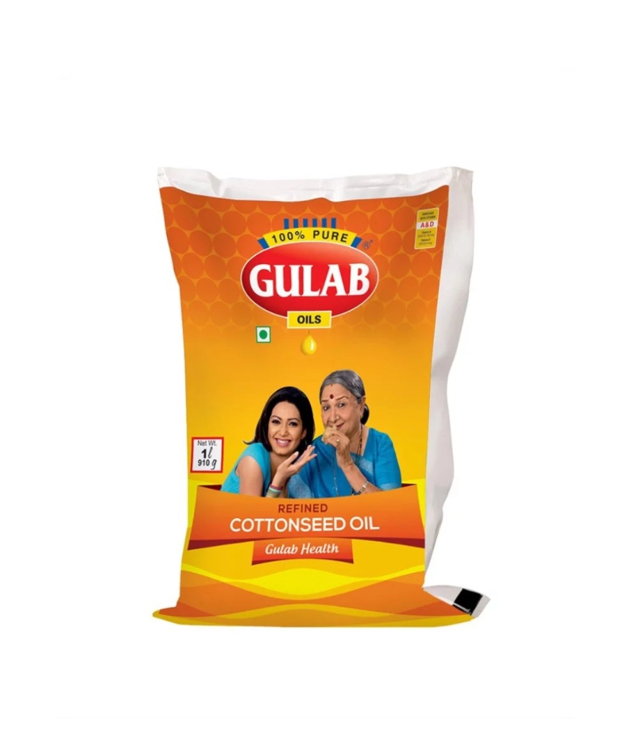 Gulab Refined Cottonseed Oil (Pouch), 1 lit