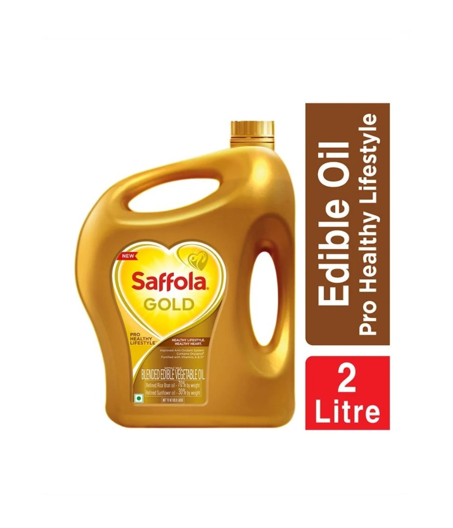 Saffola Gold Pro Healthy Lifestyle Blended Cooking Oil (Jar), 2 lit