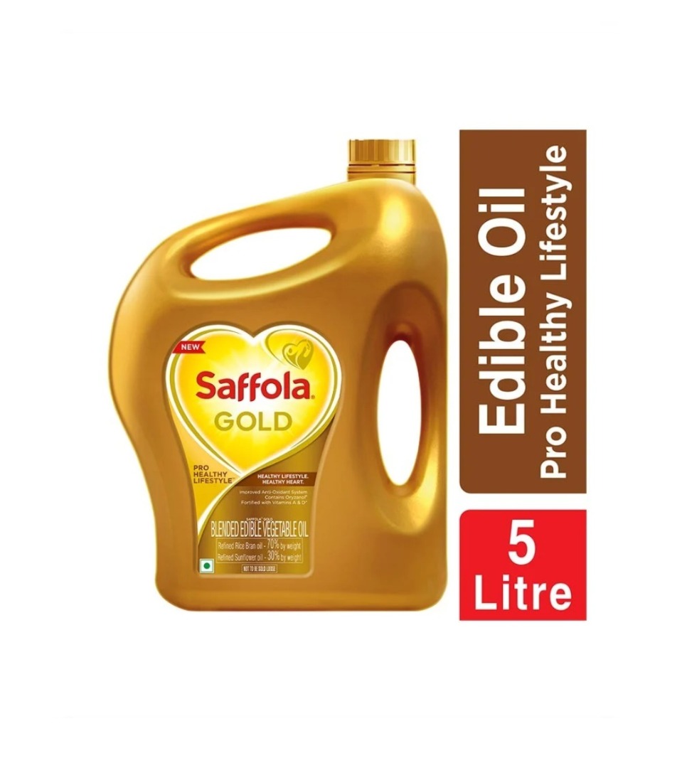 Saffola Gold Pro Healthy Lifestyle Blended Cooking Oil (Jar), 5 lit