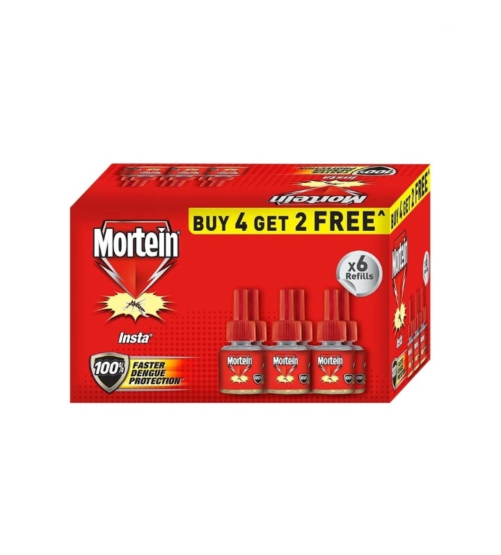 Mortein Insta Mosquito Repellent (Refill) - Buy 4 Get 2 Free, 6x35 ml
