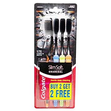 Colgate SlimSoft Charcoal Toothbrush - Buy 2 Get 2 Free - Brand Offer