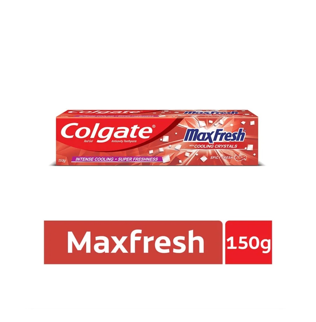 Colgate MaxFresh Toothpaste, Red Gel Paste with Menthol for Super Fresh Breath, 150g 