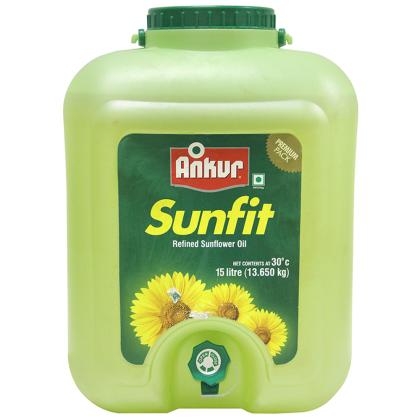 Ankur Sunfit Refined Sunflower Oil 15 L