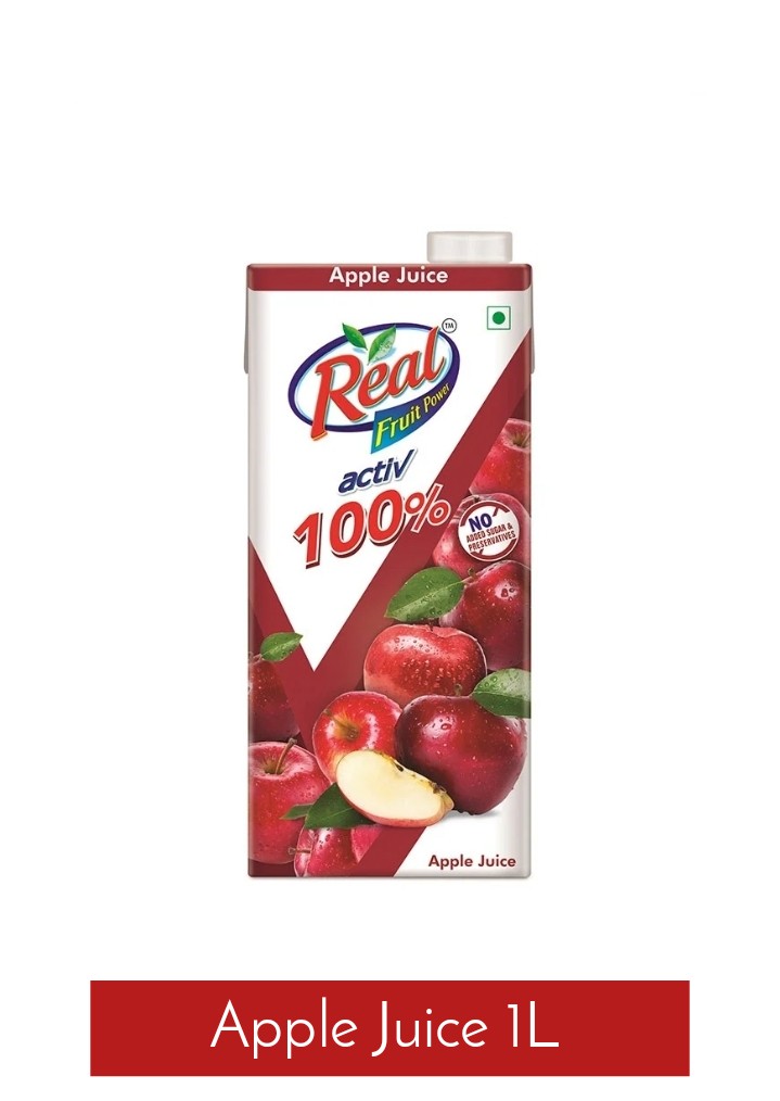 REAL 100% ACTIVE APPLE JUICE 1L