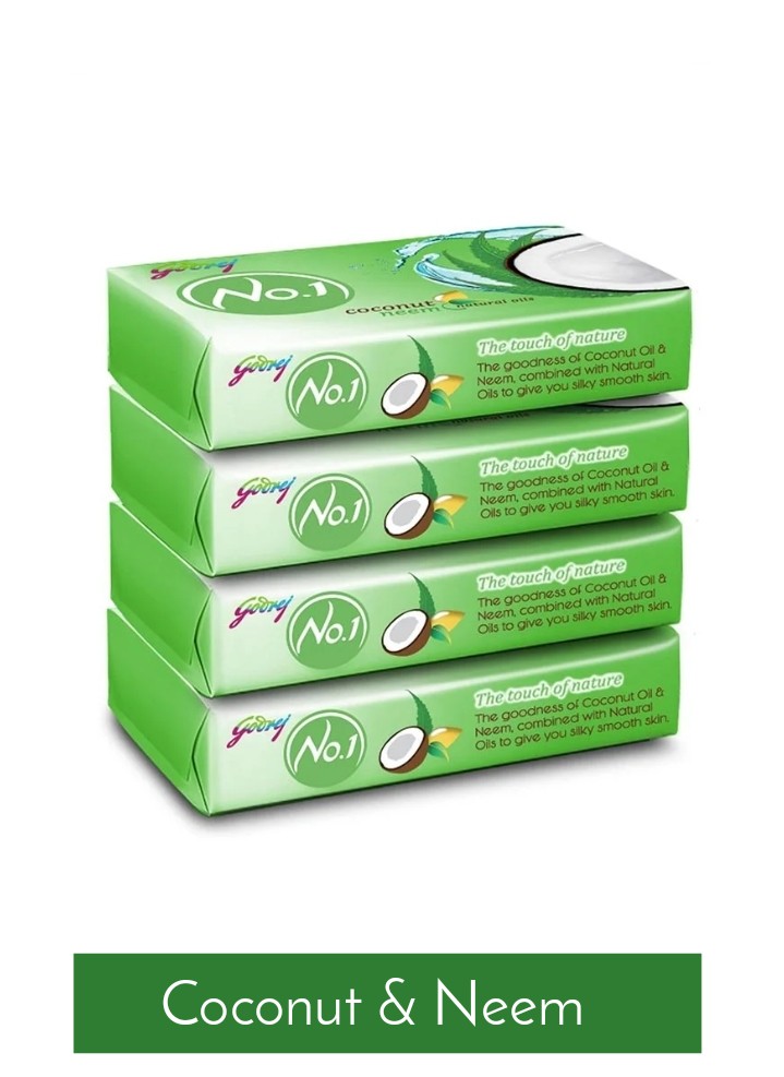 GODREJ NO1 COCONUT &NEEM SOAP 150g*4