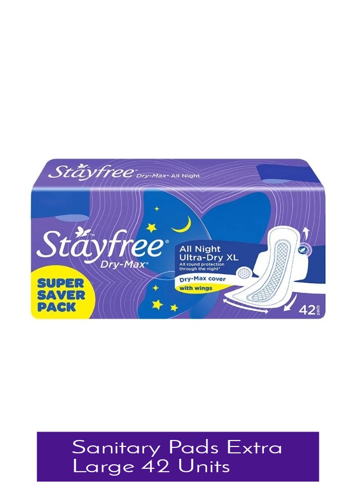 STAYFREE DRY MAX ALL NIGHT SANITARY PADS (42 UNITS)